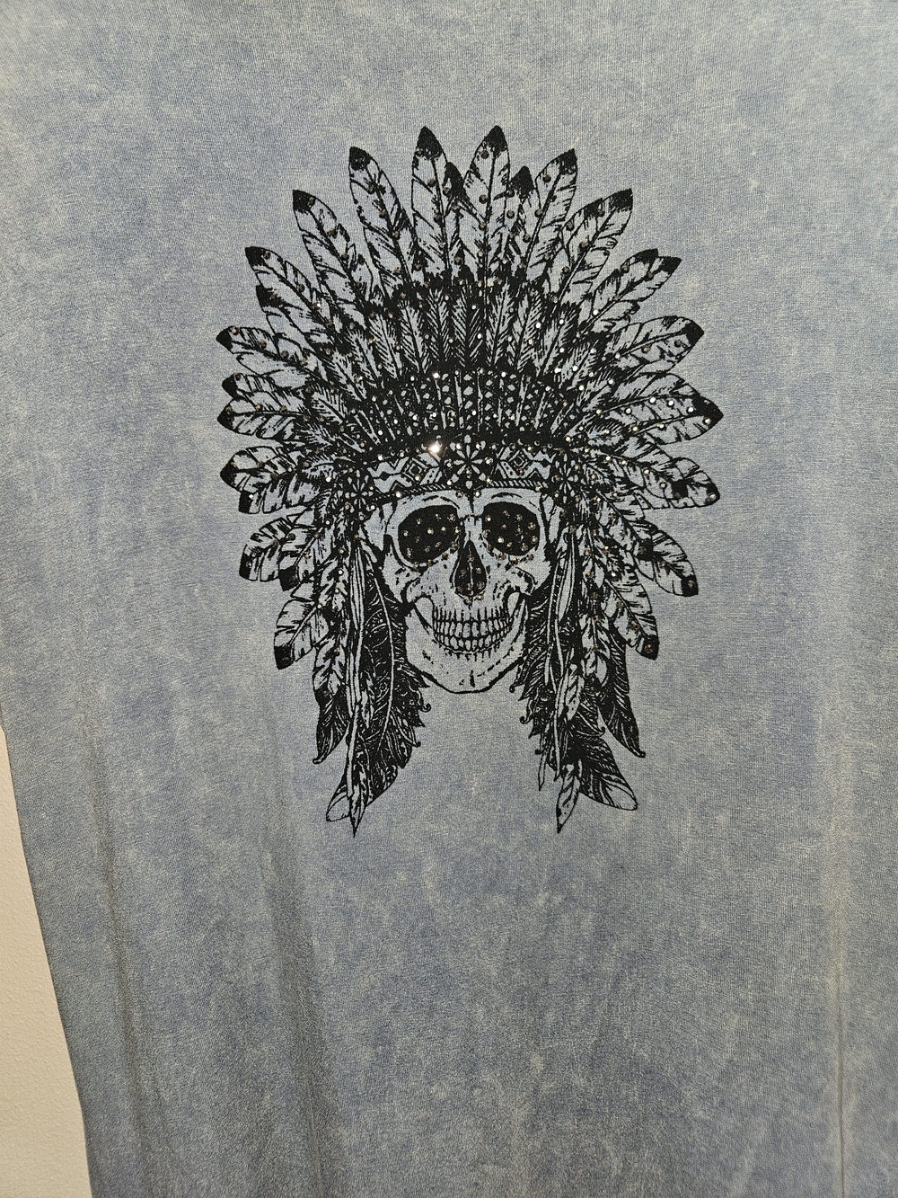 Vocal Blue Fringe Short Sleeve Tee with Pink & Teal Splatter - Picture 3 of 8